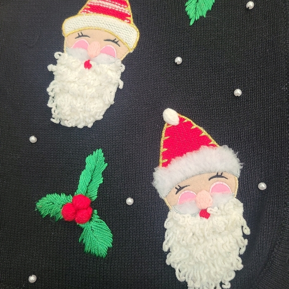 Victoria Jones Vintage Santa Christmas Vest Women's Size Large - Picture 2 of 6